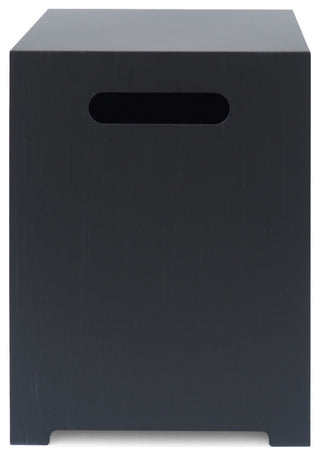 Hemmingway Outdoor Round Fire Pit With Tank Holder, Dark Gray Finish