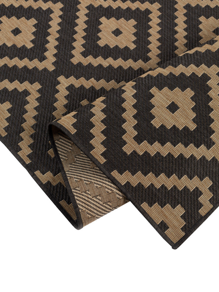 Outdoor Collection Accent Diamond Rug - Moroccan Rug, Charcoal, 7'10"x10'