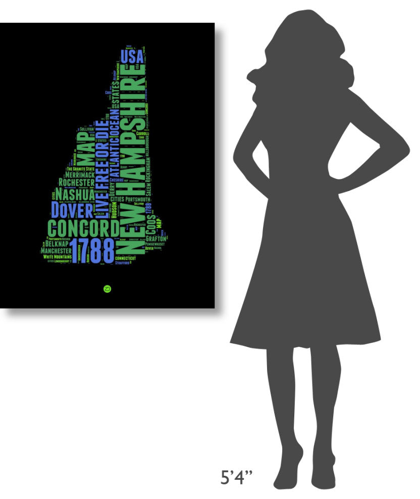"New Hampshire Word Cloud 1" Fine Art Print