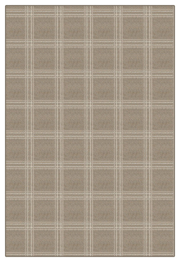 Natural Herrington Plaid Area Rug Milliken Tactesse Nylon, 6'x7'