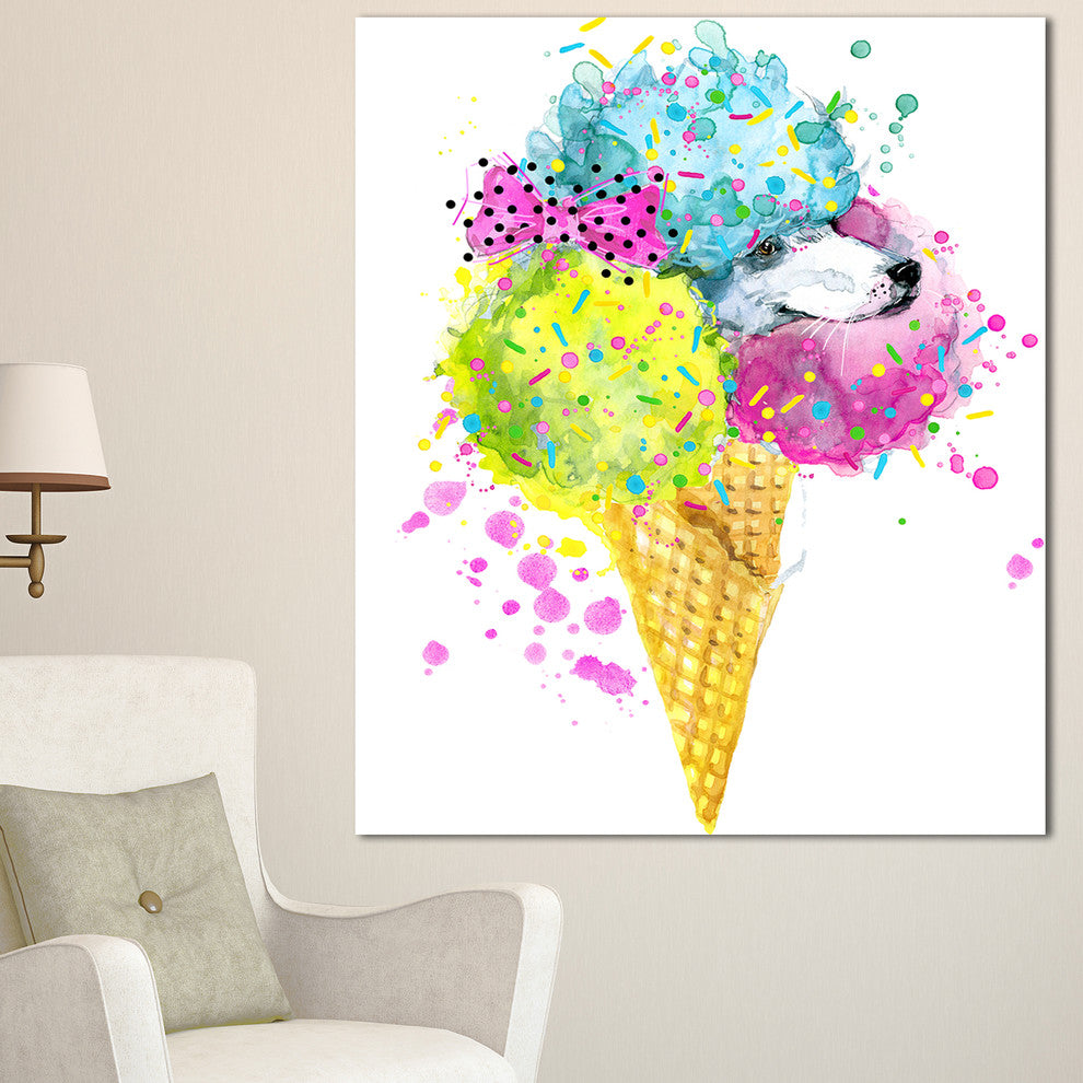 Cute Colorful Puppy Dog, Animal Canvas Wall Art, 30"x40"
