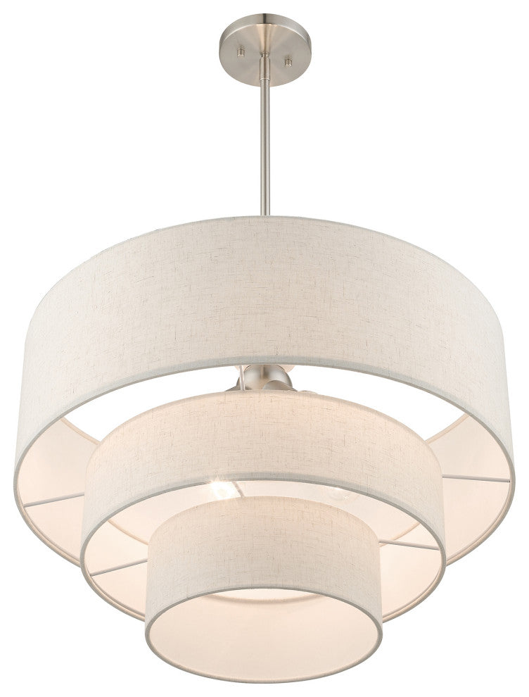 Livex Lighting Gladstone 4-Light Brushed Nickel Pendant Chandelier