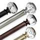 Everly 1" Diameter Curtain Rod, Black, 120-170"