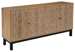 Ethan 4-door Carved Solid Wood Sideboard