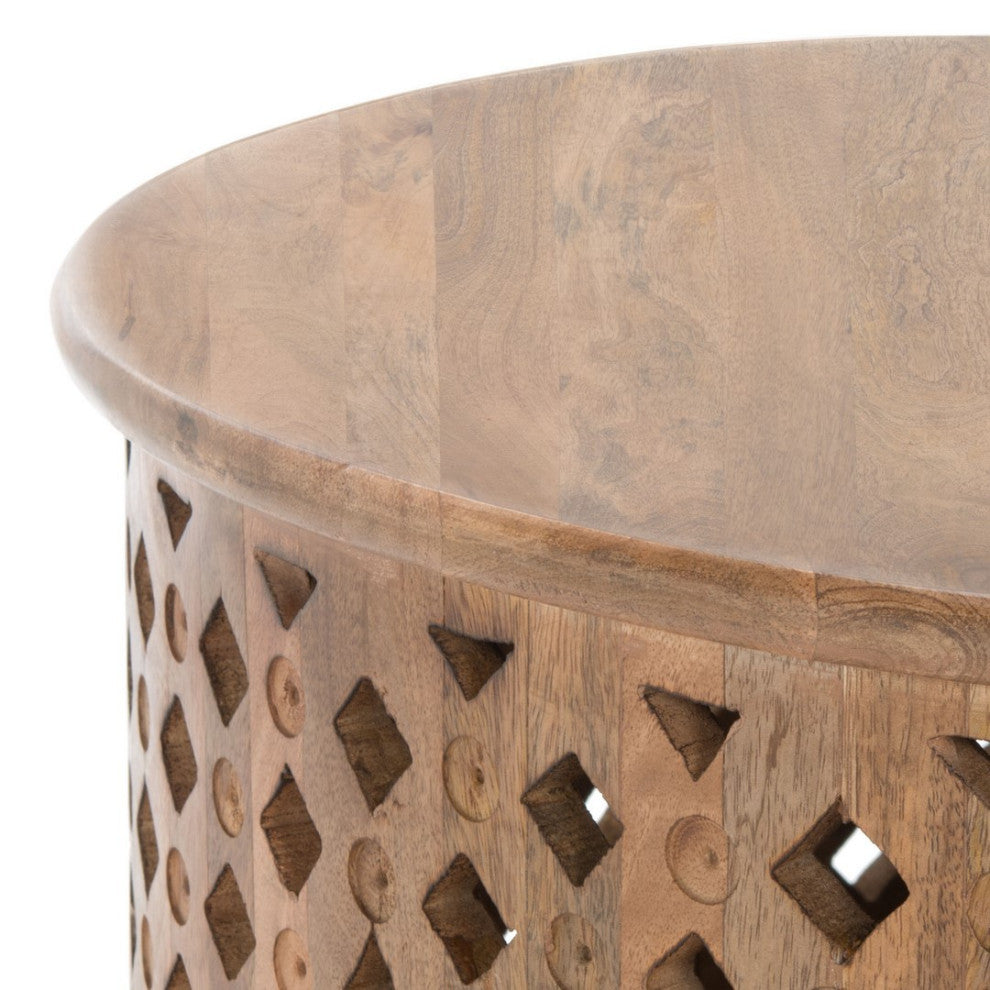 Safavieh Kyrith Round Coffee Table, Burnt Natural