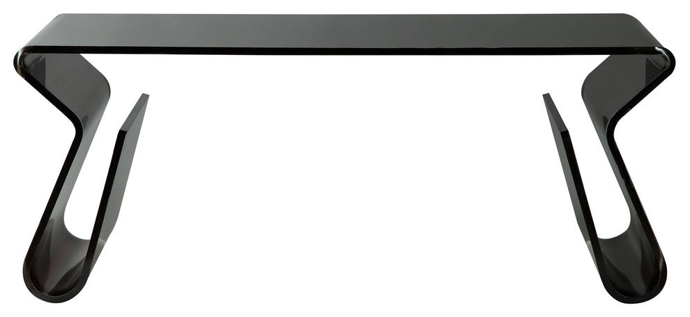 Modern Contemporary Living Room Clear Coffee Table Black