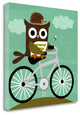 "Owl And Hedgehog On Bicycle" By Nancy Lee, Giclee Print on Gallery Wrap Canvas