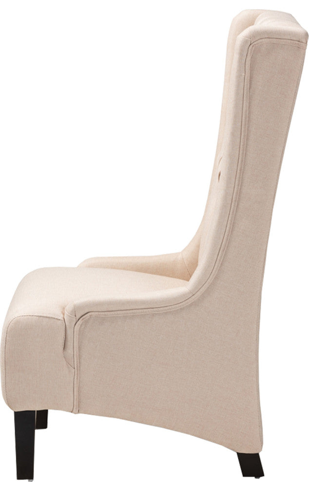 Transitional Gray Fabric Upholstered Accent Chair