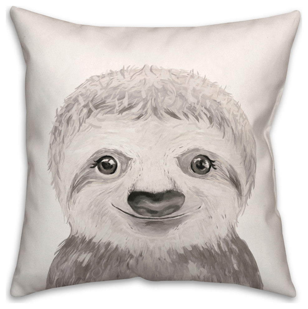 Baby Sloth 18"x18" Spun Poly Pillow