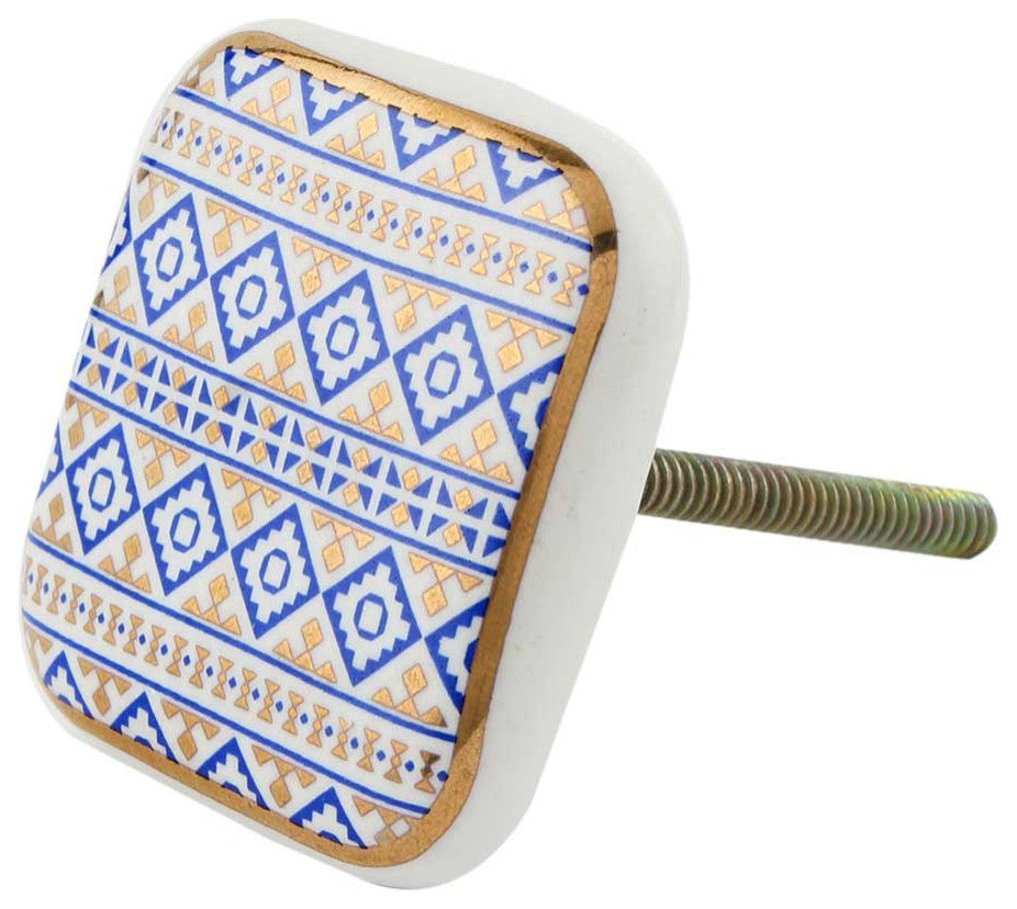 Set of Four Square Ceramic Knobs