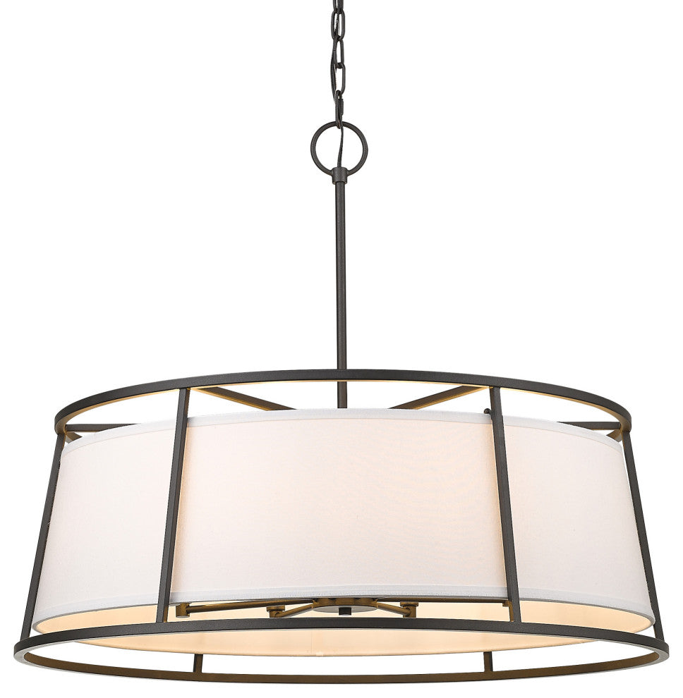 Z-Lite 1935-32 Lenyx Pendant 8 Light 32"W Drum Chandelier - Iron Ore