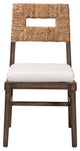 Porsha Modern Dark Brown Finished Mahogany Wood and Natural Rattan Dining Chair