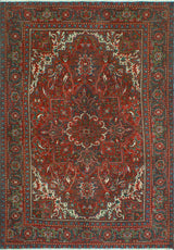 Vintage Heriz NursuLight a Red/Navy Rug, 6'11x9'11