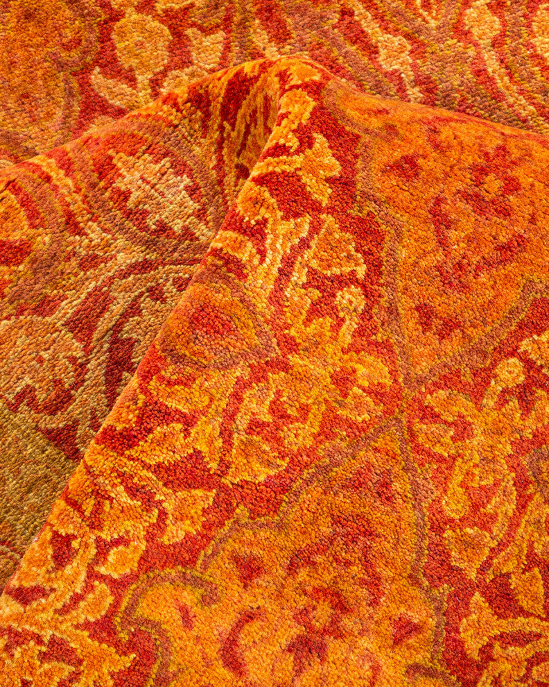 Mogul, One-of-a-Kind Hand-Knotted Area Rug Orange, 3'0"x9'0"