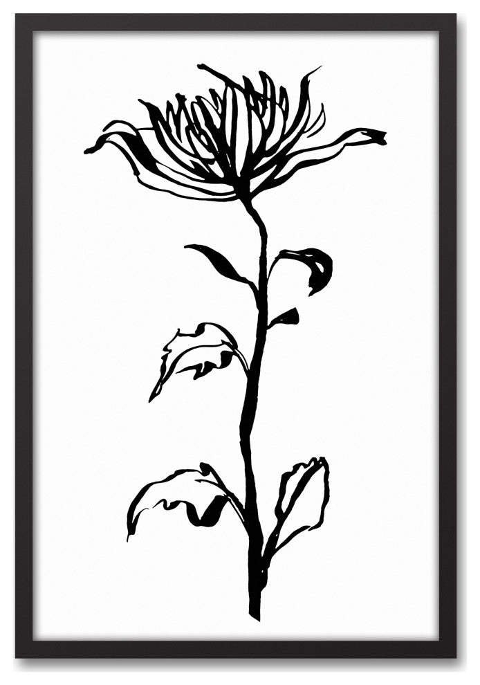 Tall Botanical I 20"x30" Black Framed Canvas