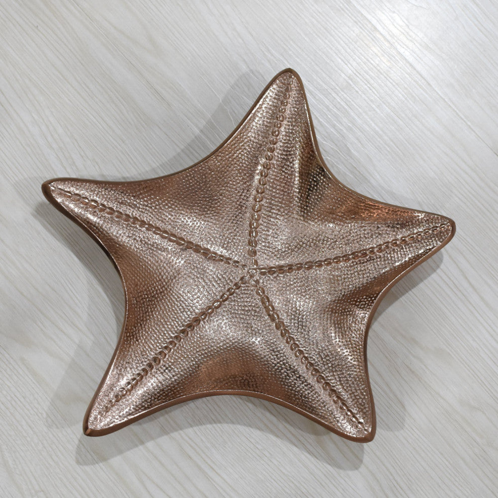 Handmade Decorative Aluminium Tray, Bronze Color Coated