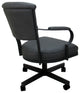 Set of 4, Miami Swivel Metal Caster Chairs, Reading Base, Gray Vinyl, Black