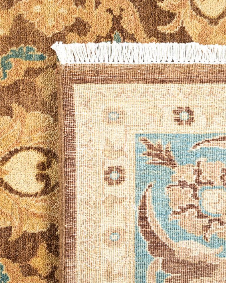 Eclectic, One-of-a-Kind Hand-Knotted Area Rug Yellow, 6' 1 x 8' 7