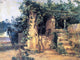 Johann Baptist Kirner A Vine-Covered Terrace With a Well Wall Decal
