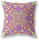 26" Purple Yellow Wreath Indoor Outdoor Zippered Throw Pillow