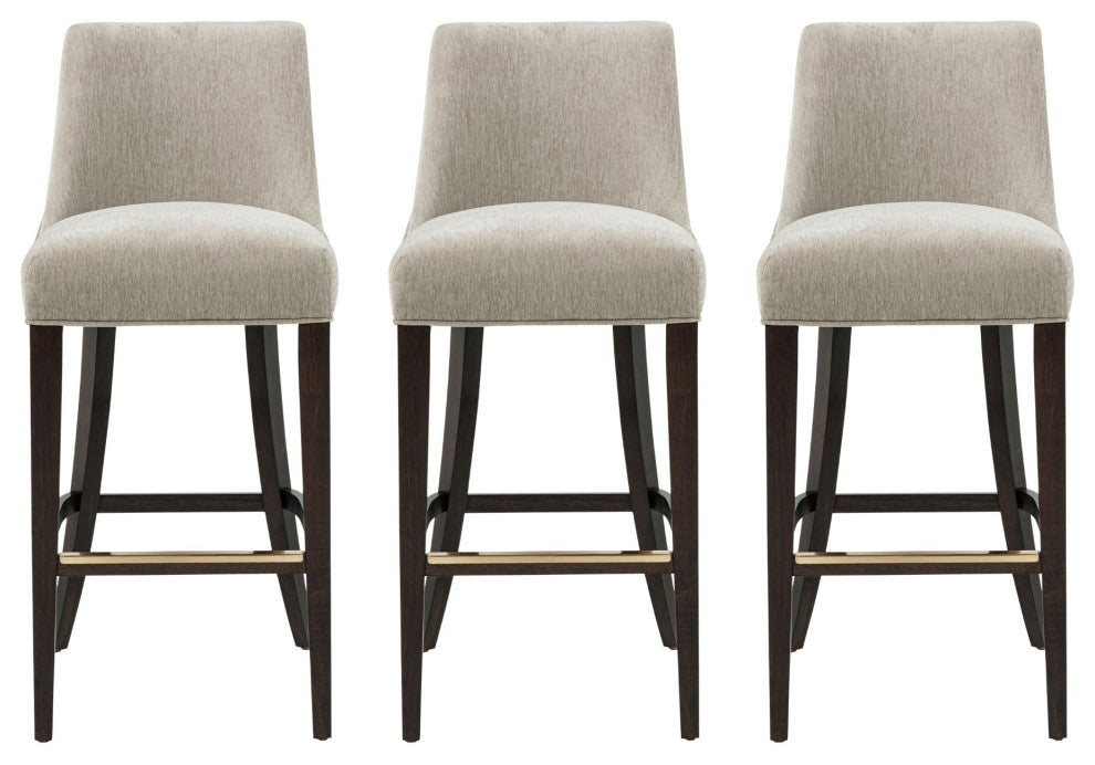 Manhattan Comfort Beever Barstool, Taupe, Set of 3