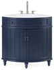 24 Inch Triadsville Grey Corner Design Bathroom Vanity With Quartz Top, Navy Blue