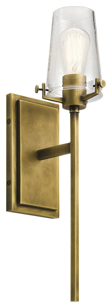 Wall Sconce 1-Light, Natural Brass