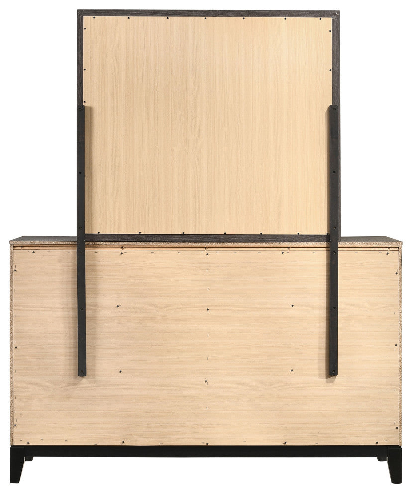 Watson 6-drawer Dresser With Mirror Grey Oak