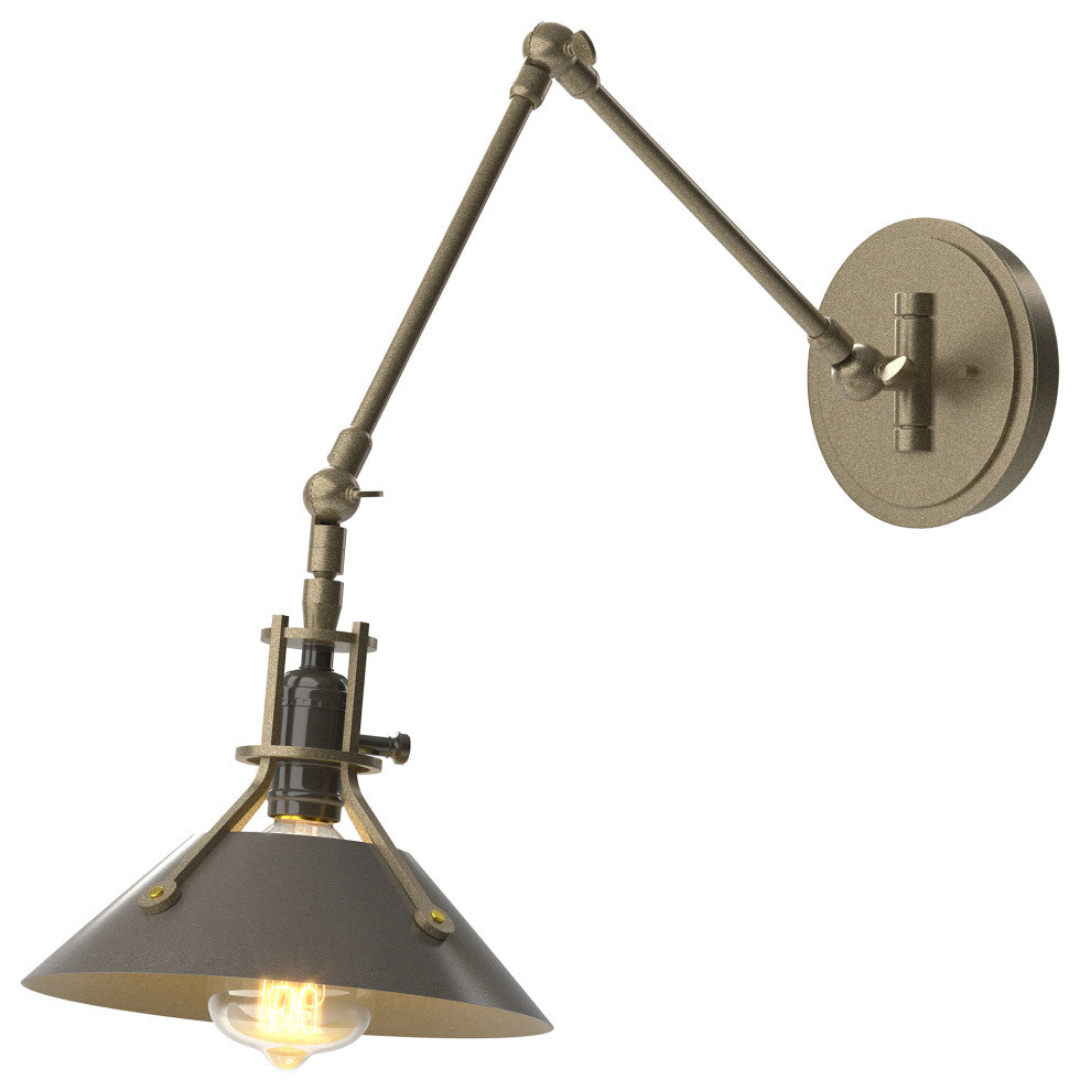 Henry Sconce, Soft Gold Finish, Dark Smoke Accents