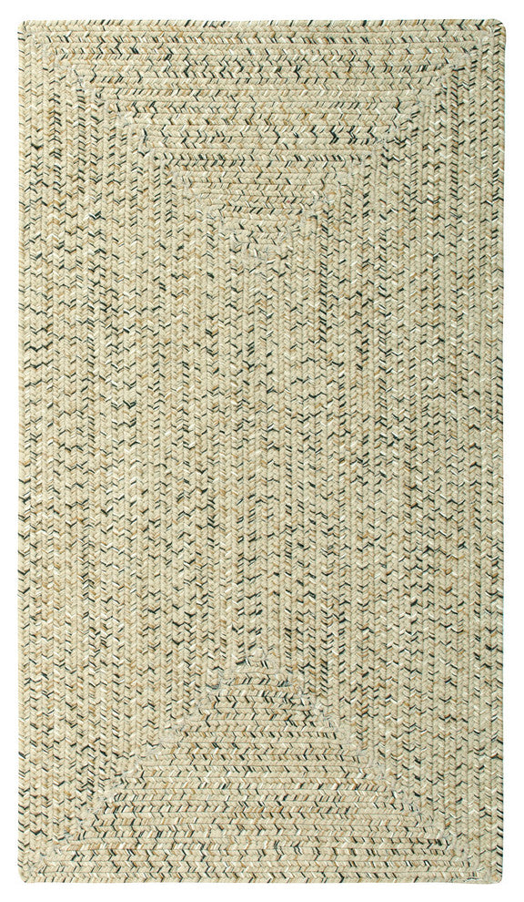 Sea Pottery Concentric Braided Rectangle Rug, Sandy Beach, 7'x9'