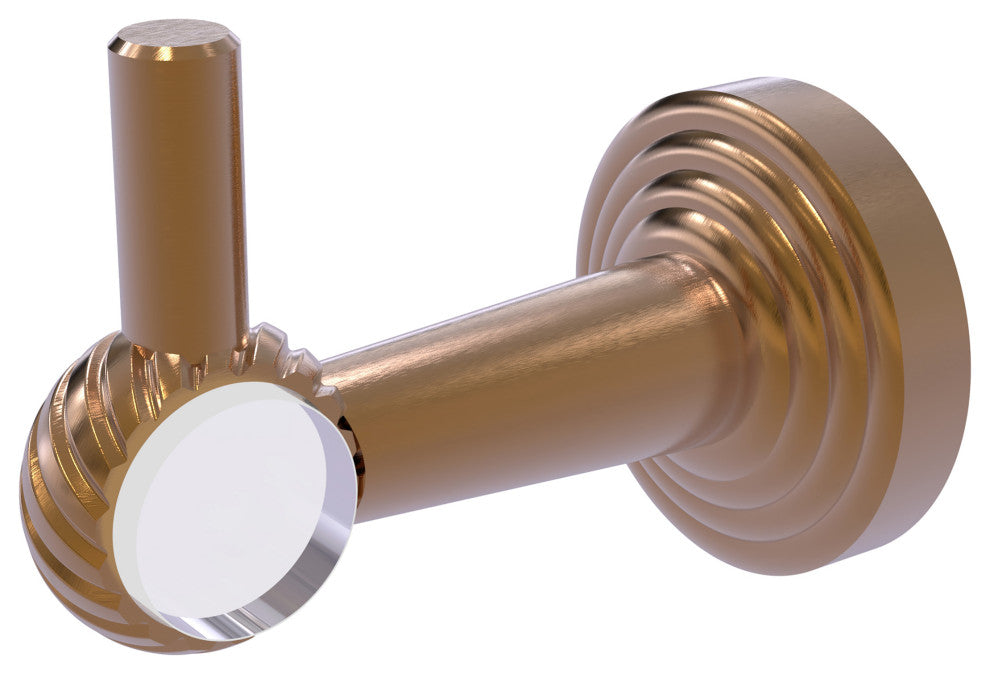 Pacific Beach Robe Hook with Twisted Accents, Brushed Bronze
