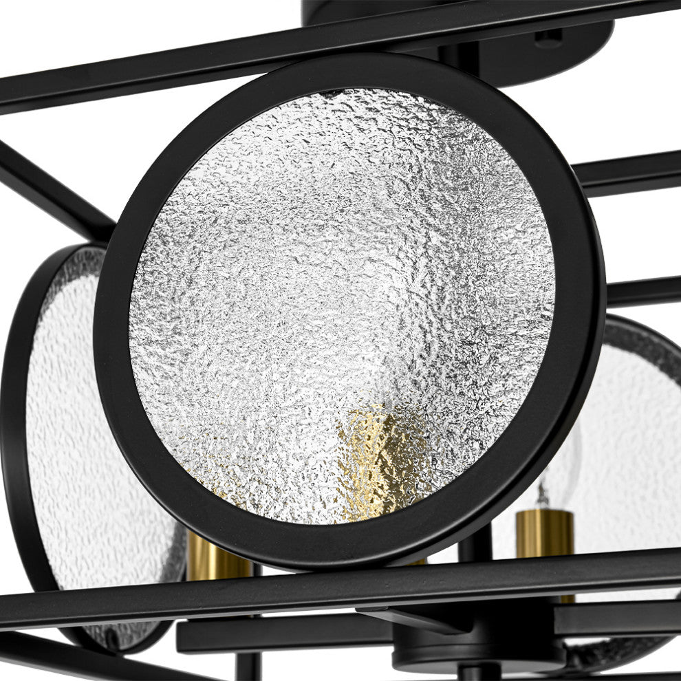 Modern Farmhouse 4- Light Square Water Glass Semi Flush Mount
