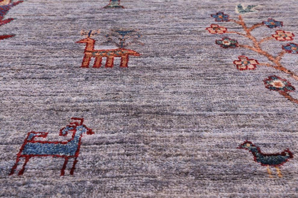 Tribal Persian Gabbeh Handmade Rug 5' 9" X 7' 10" Q5653