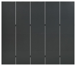 vidaXL Room Divider 5 Panel Freestanding Folding Privacy Screen Anthracite Steel