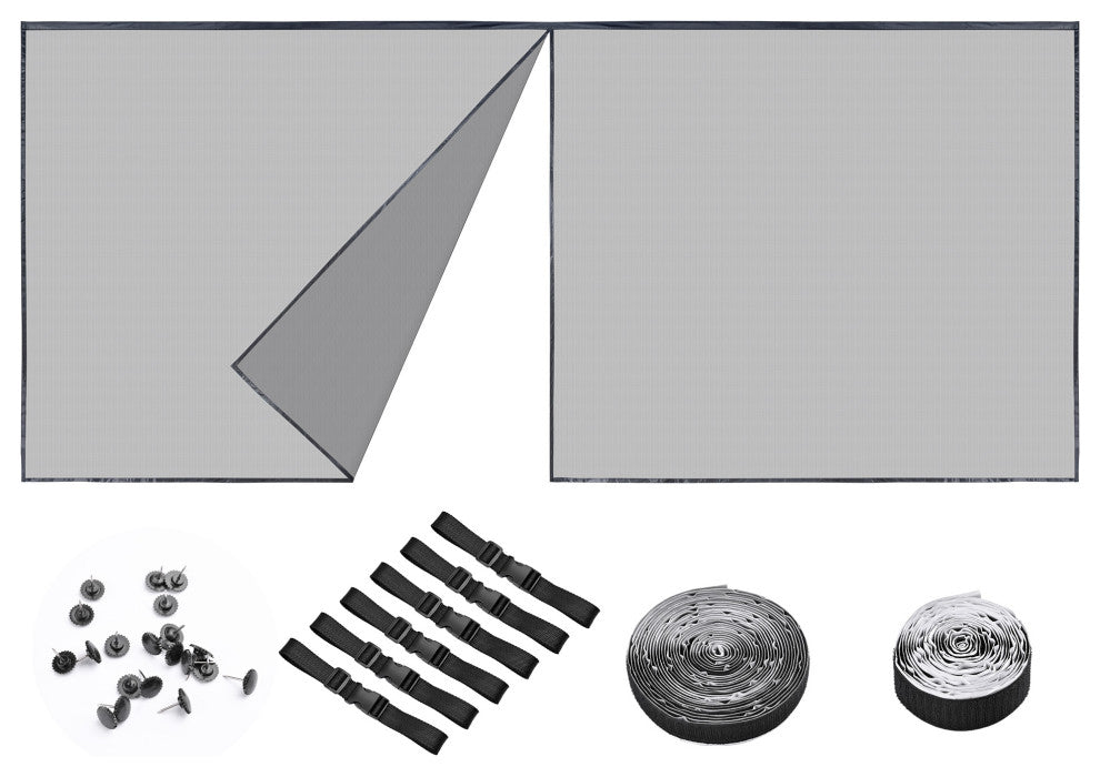 16x7 Ft Garage Door Screen Single Car Insect Bug Mesh Magnetic Weighted Bottom