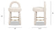 Penny 26.5" Round Arched Upholstered Counter Stool, Set of 2, Travertine Beige