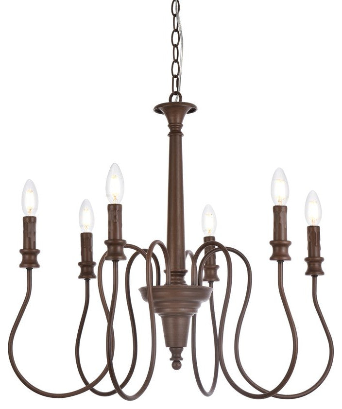 Fiona 6-Light Pendant, Weathered Oak