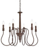 Fiona 6-Light Pendant, Weathered Oak