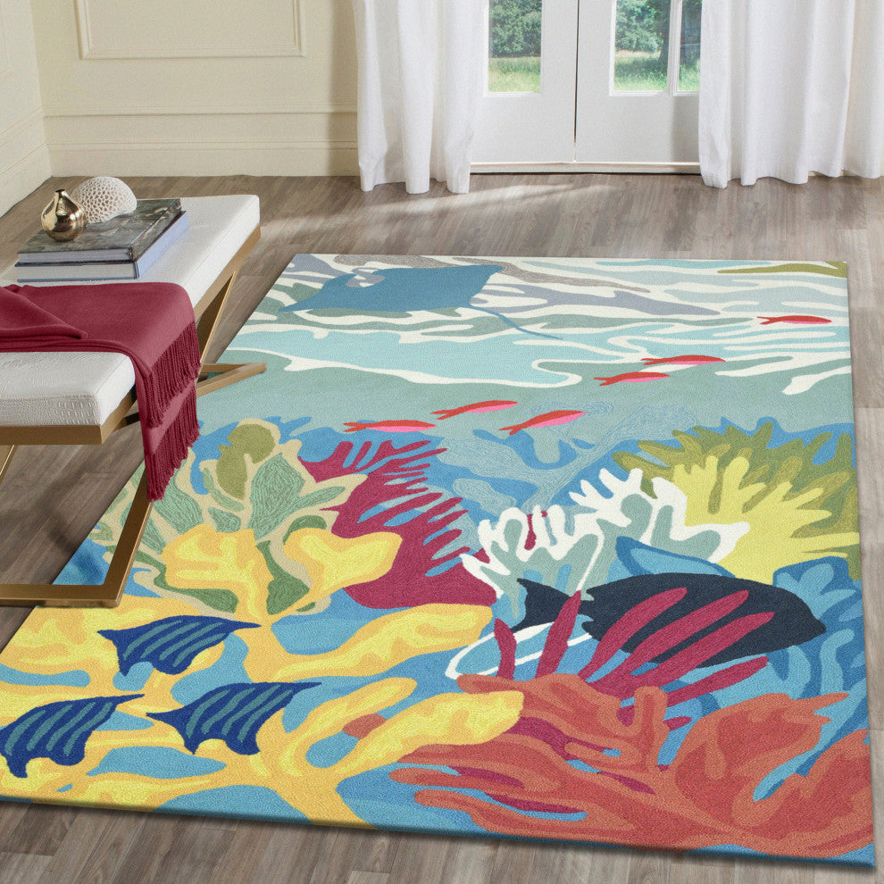 Ravella Ocean View Indoor/Outdoor Rug Blue, Blue, 8'3"x11'6"