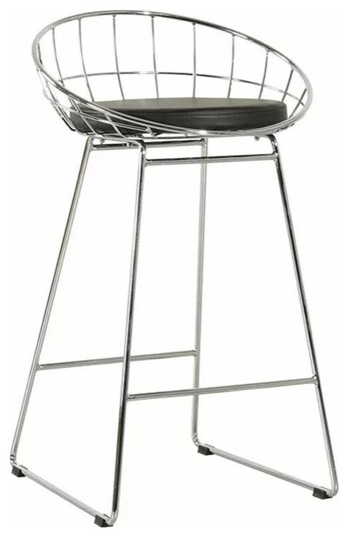 Kylie Counter Stool-Chrome/Black