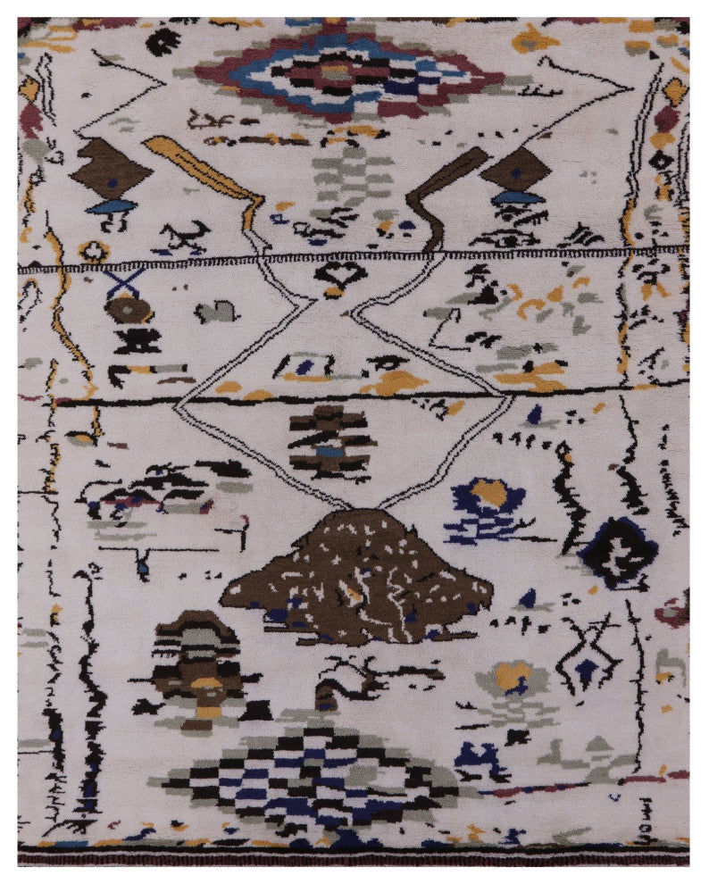 Moroccan Handmade Wool Rug 7' 11" X 10' 0" Q9275