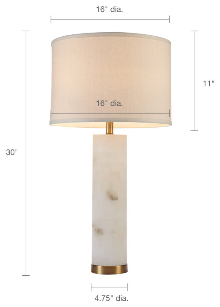 Ink+Ivy Prague Alabaster Table Lamp White/Gold