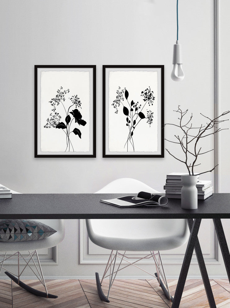 Flower and Buds Diptych, Set of 2, 20x30 Panels