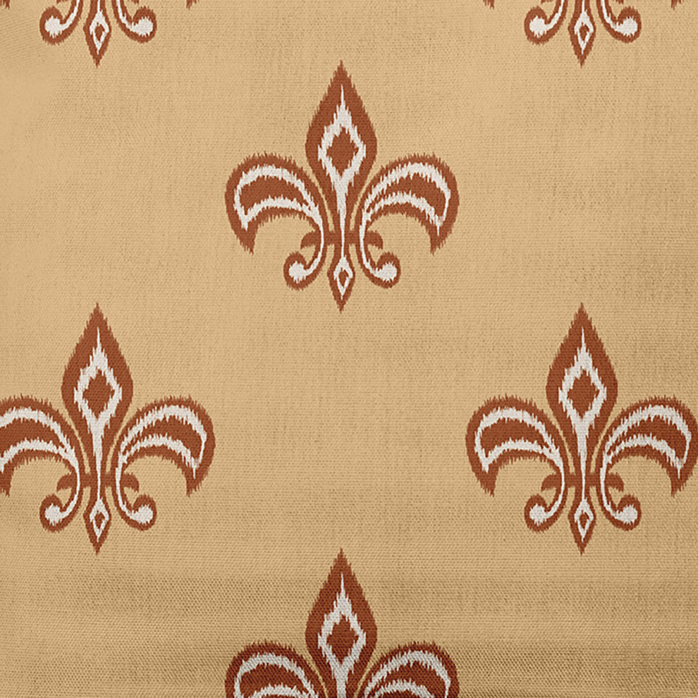 18" x 18" Fleur de Lis Decorative Throw Pillow, Pale Gold