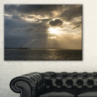 "Beautiful Cloudy Sunset at Australia Beach" Canvas Print32"x16"