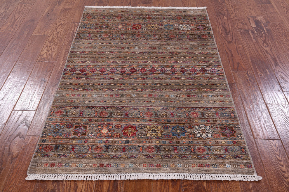 Super Kazak Khorjin Handmade Wool Rug 3' 4" X 5' 1" Q10043