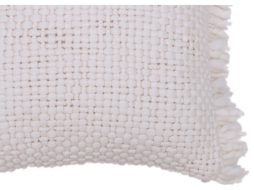 Ivory Hand-Woven Mercer Throw Pillow, 20" x 20"