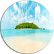 Tropical Island Panorama, Photography Large Disc Metal Wall Art, 11"