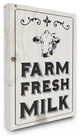 Black & White Farm Fresh Country Milk Cow Canvas Wall Art, 24"x30"
