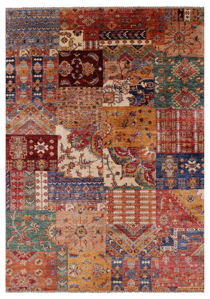 Super Kazak Handmade Wool Rug 5' 7" X 7' 8" Q11090